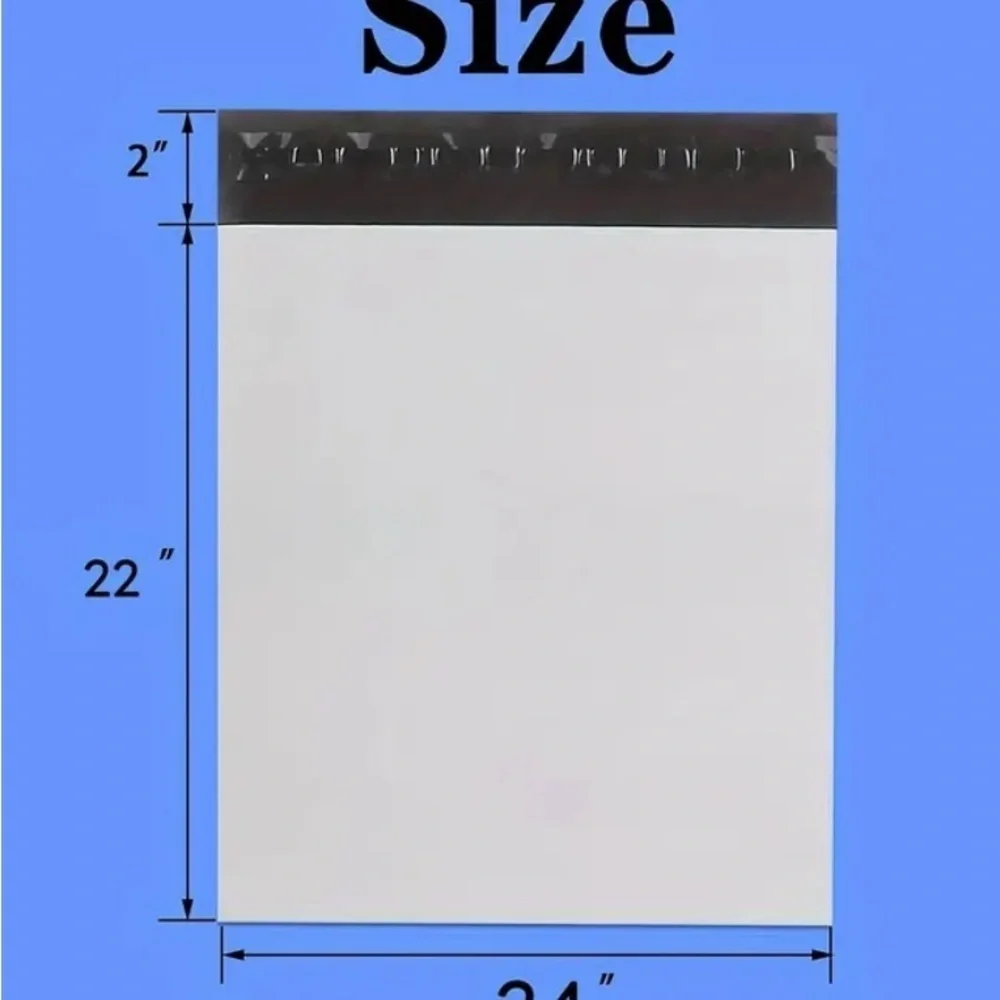 20 24”x24” Blue Polymailers & 20 Stickers - 40pc set